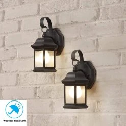 Hampton Bay 1-Light Bronze Outdoor Wall Lantern Sconce with Seeded Glass (2-Pack) -Hampton Bay Shop bronze hampton bay outdoor sconces tr t0784 40 1000