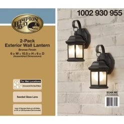 Hampton Bay 1-Light Bronze Outdoor Wall Lantern Sconce with Seeded Glass (2-Pack) -Hampton Bay Shop bronze hampton bay outdoor sconces tr t0784 66 1000