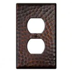 Hampton Bay Hammered 1 Gang Duplex Metal Wall Plate - Aged Bronze