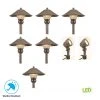 Hampton Bay Pearson Low-Voltage Bronze Outdoor Integrated LED Landscape Path Light and Flood Light Kit (8-Pack)
