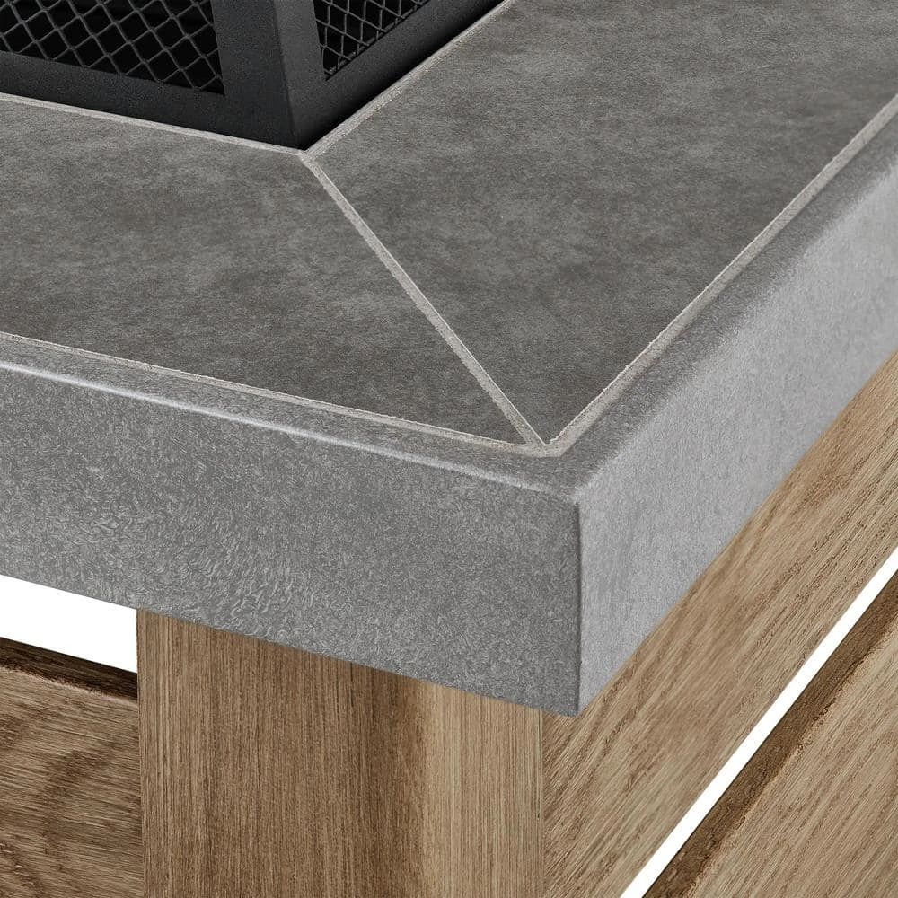 Hampton Bay Stoneham 34 in. x 15.5 in. Square Steel Wood Fire Pit with Tile Top 10 Hampton Bay Stoneham 34 in. x 15.5 in. Square Steel Wood Fire Pit with Tile Top - Image 10