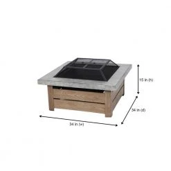 Hampton Bay Stoneham 34 in. x 15.5 in. Square Steel Wood Fire Pit with Tile Top 16 Hampton Bay Stoneham 34 in. x 15.5 in. Square Steel Wood Fire Pit with Tile Top -Hampton Bay Shop brown and gray hampton bay wood burning fire pits 2195fpa 1 34 40 1000