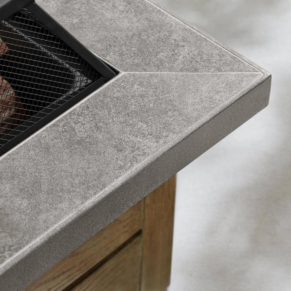 Hampton Bay Stoneham 34 in. x 15.5 in. Square Steel Wood Fire Pit with Tile Top 7 Hampton Bay Stoneham 34 in. x 15.5 in. Square Steel Wood Fire Pit with Tile Top - Image 7