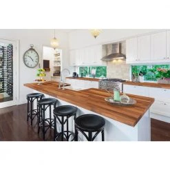 Hampton Bay 8 ft. L x 25 in. D Unfinished Walnut Butcher Block Standard Countertop in With Standard Edge -Hampton Bay Shop brown hampton bay butcher block countertops plorab386352490 44 1000