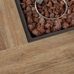 Hampton Bay Summerfield 44 in. x 24.5 in. Square Steel Gas Fire Pit with Wood-Look Tile Top -Hampton Bay Shop brown hampton bay gas fire pits 2102fp c3 1000