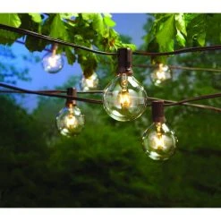 Hampton Bay 12-Light 12 ft. Large Cafe Clear String Lights -Hampton Bay Shop brown hampton bay string lights nxt 1005 40 1000