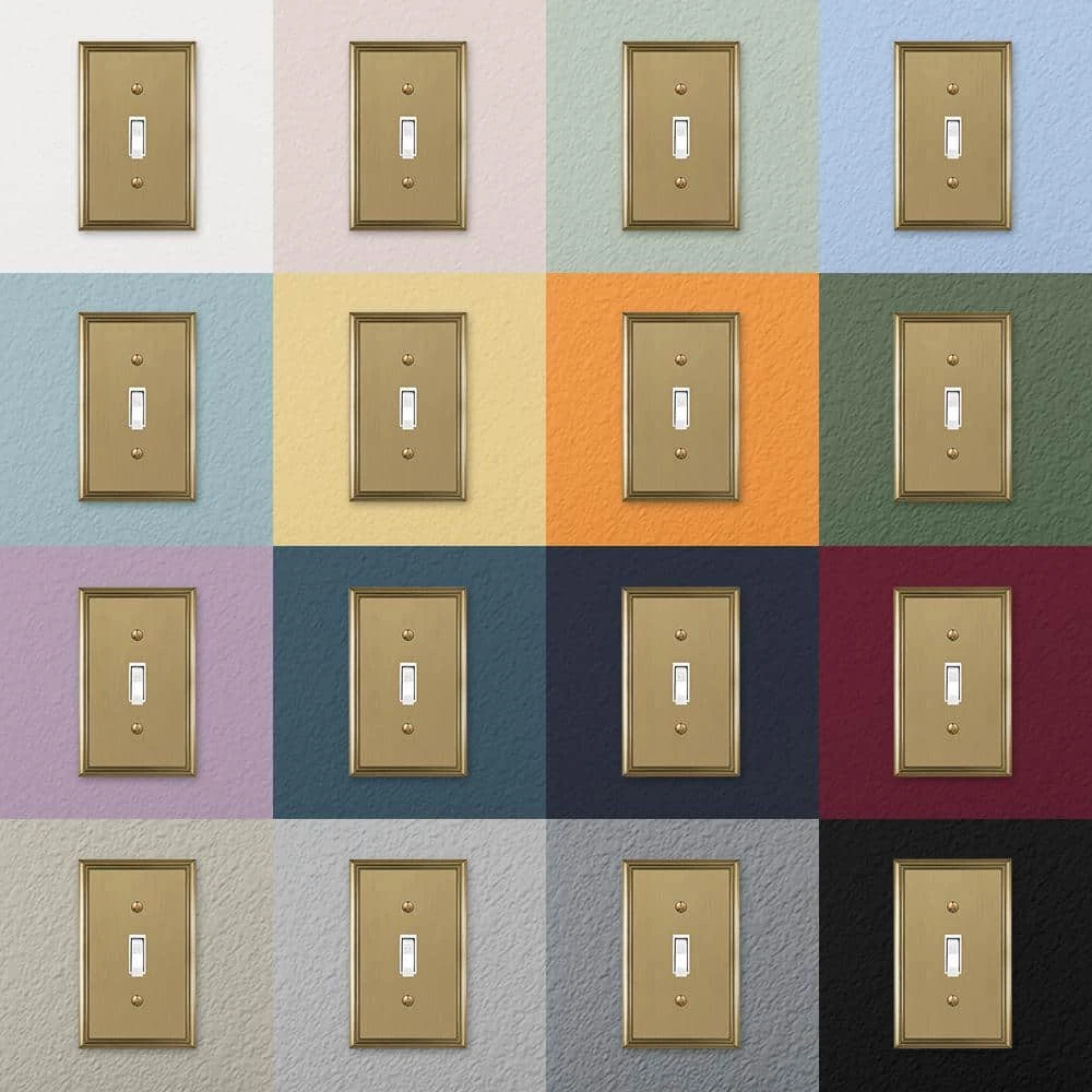 Hampton Bay Rhodes 1 Gang Duplex Metal Wall Plate - Brushed Bronze 2 Hampton Bay Rhodes 1 Gang Duplex Metal Wall Plate - Brushed Bronze - Image 2
