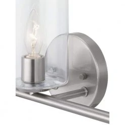 Hampton Bay Champlain 22.375 in. 3-Light Brushed Nickel Modern Bathroom Vanity Light with Clear Glass Shades -Hampton Bay Shop brushed nickel and clear glass hampton bay vanity lighting 1023hbbndi 44 1000