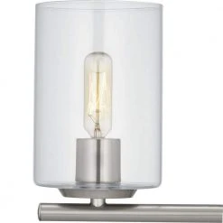 Hampton Bay Champlain 22.375 in. 3-Light Brushed Nickel Modern Bathroom Vanity Light with Clear Glass Shades -Hampton Bay Shop brushed nickel and clear glass hampton bay vanity lighting 1023hbbndi d4 1000