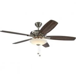 Hampton Bay Menage 52 in. Integrated LED Indoor Low Profile Brushed Nickel Ceiling Fan with Light Kit -Hampton Bay Shop brushed nickel hampton bay ceiling fans with lights 14600 40 1000
