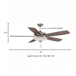 Hampton Bay Menage 52 in. Integrated LED Indoor Low Profile Brushed Nickel Ceiling Fan with Light Kit -Hampton Bay Shop brushed nickel hampton bay ceiling fans with lights 14600 66 1000