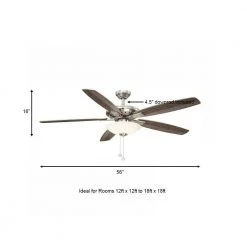 Hampton Bay Menage 56 in. Integrated LED Brushed Nickel Ceiling Fan with Light and Remote Control Works with Google and Alexa -Hampton Bay Shop brushed nickel hampton bay ceiling fans with lights 14660w a0 1000