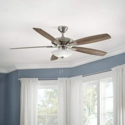 Hampton Bay Shop -Hampton Bay Shop brushed nickel hampton bay ceiling fans with lights 14660w e1 1000