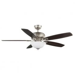Hampton Bay Southwind II 52 in. Indoor LED Brushed Nickel Ceiling Fan with Light Kit, Reversible Blades and Remote Control -Hampton Bay Shop brushed nickel hampton bay ceiling fans with lights 50279 1f 1000