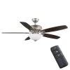 Hampton Bay Southwind II 52 in. Indoor LED Brushed Nickel Ceiling Fan with Light Kit, Reversible Blades and Remote Control