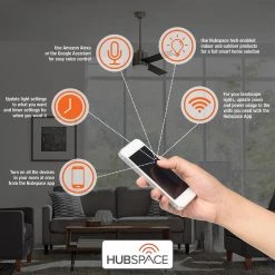 Hampton Bay Fanelee 54 in. White Color Changing Integrated LED Brushed Nickel Smart Hubspace Ceiling Fan with Light Kit and Remote -Hampton Bay Shop brushed nickel hampton bay ceiling fans with lights 52133 31 1000