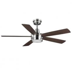 Hampton Bay Fanelee 54 in. White Color Changing Integrated LED Brushed Nickel Smart Hubspace Ceiling Fan with Light Kit and Remote -Hampton Bay Shop brushed nickel hampton bay ceiling fans with lights 52133 4f 1000