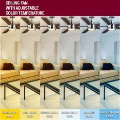 Hampton Bay Fanelee 54 in. White Color Changing Integrated LED Brushed Nickel Smart Hubspace Ceiling Fan with Light Kit and Remote -Hampton Bay Shop brushed nickel hampton bay ceiling fans with lights 52133 d4 1000