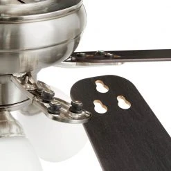 Hampton Bay Riley 44 in. Indoor LED Brushed Nickel Ceiling Fan with Light Kit, 5 QuickInstall Reversible Blades and Remote Control -Hampton Bay Shop brushed nickel hampton bay ceiling fans with lights 52144 40 1000