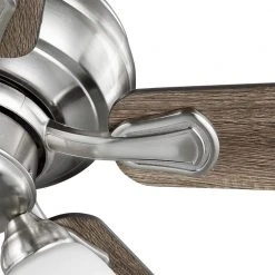 Hampton Bay Riley 44 in. Indoor LED Brushed Nickel Ceiling Fan with Light Kit, 5 QuickInstall Reversible Blades and Remote Control -Hampton Bay Shop brushed nickel hampton bay ceiling fans with lights 52144 44 1000