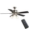 Hampton Bay Riley 44 in. Indoor LED Brushed Nickel Ceiling Fan with Light Kit, 5 QuickInstall Reversible Blades and Remote Control