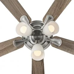 Hampton Bay Riley 44 in. Indoor LED Brushed Nickel Ceiling Fan with Light Kit, 5 QuickInstall Reversible Blades and Remote Control -Hampton Bay Shop brushed nickel hampton bay ceiling fans with lights 52144 66 1000