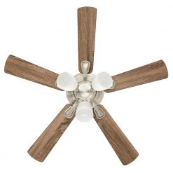 Hampton Bay Riley 44 in. Indoor LED Brushed Nickel Ceiling Fan with Light Kit, 5 QuickInstall Reversible Blades and Remote Control -Hampton Bay Shop brushed nickel hampton bay ceiling fans with lights 52144 a0 1000
