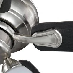 Hampton Bay Riley 44 in. Indoor LED Brushed Nickel Ceiling Fan with Light Kit, 5 QuickInstall Reversible Blades and Remote Control -Hampton Bay Shop brushed nickel hampton bay ceiling fans with lights 52144 fa 1000