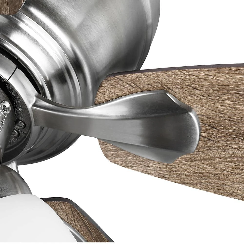 Hampton Bay Sidlow 52 in. Indoor LED Brushed Nickel Hugger Dry Rated Ceiling Fan with 5 QuickInstall Reversible Blades and Light Kit 5 Hampton Bay Sidlow 52 in. Indoor LED Brushed Nickel Hugger Dry Rated Ceiling Fan with 5 QuickInstall Reversible Blades and Light Kit - Image 5