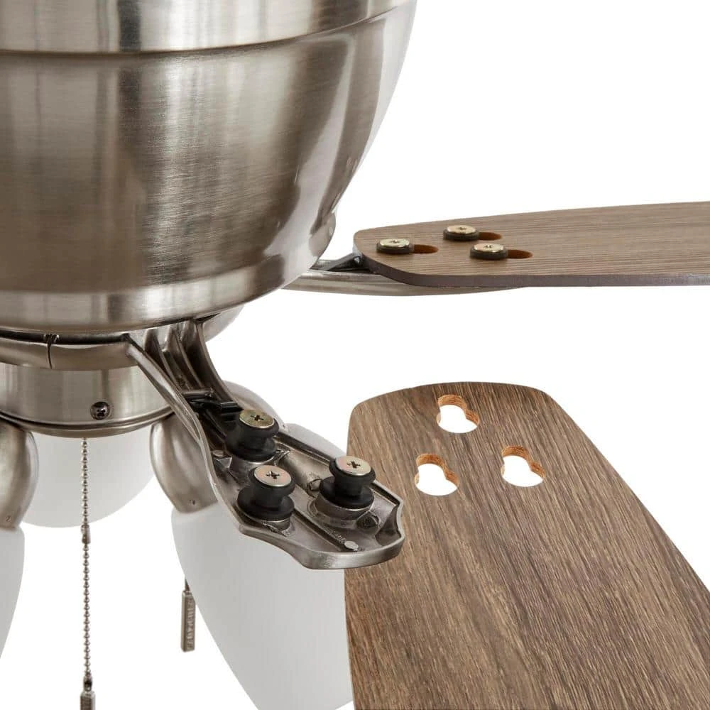 Hampton Bay Sidlow 52 in. Indoor LED Brushed Nickel Hugger Dry Rated Ceiling Fan with 5 QuickInstall Reversible Blades and Light Kit 3 Hampton Bay Sidlow 52 in. Indoor LED Brushed Nickel Hugger Dry Rated Ceiling Fan with 5 QuickInstall Reversible Blades and Light Kit - Image 3