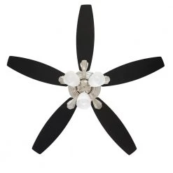 Hampton Bay Sidlow 52 in. Indoor LED Brushed Nickel Hugger Dry Rated Ceiling Fan with 5 QuickInstall Reversible Blades and Light Kit 20 Hampton Bay Sidlow 52 in. Indoor LED Brushed Nickel Hugger Dry Rated Ceiling Fan with 5 QuickInstall Reversible Blades and Light Kit -Hampton Bay Shop brushed nickel hampton bay ceiling fans with lights 52151 77 1000