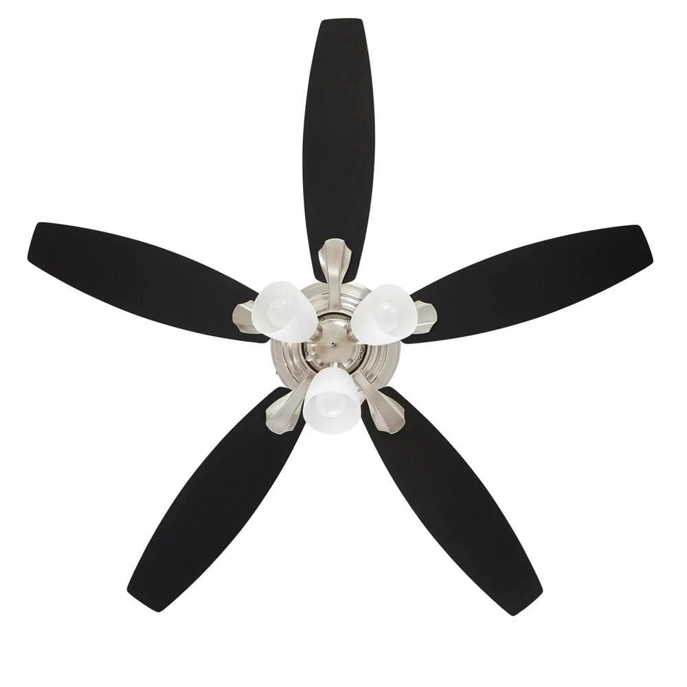 Hampton Bay Sidlow 52 in. Indoor LED Brushed Nickel Hugger Dry Rated Ceiling Fan with 5 QuickInstall Reversible Blades and Light Kit 7 Hampton Bay Sidlow 52 in. Indoor LED Brushed Nickel Hugger Dry Rated Ceiling Fan with 5 QuickInstall Reversible Blades and Light Kit - Image 7