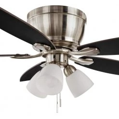 Hampton Bay Sidlow 52 in. Indoor LED Brushed Nickel Hugger Dry Rated Ceiling Fan with 5 QuickInstall Reversible Blades and Light Kit 27 Hampton Bay Sidlow 52 in. Indoor LED Brushed Nickel Hugger Dry Rated Ceiling Fan with 5 QuickInstall Reversible Blades and Light Kit -Hampton Bay Shop brushed nickel hampton bay ceiling fans with lights 52151 d4 1000