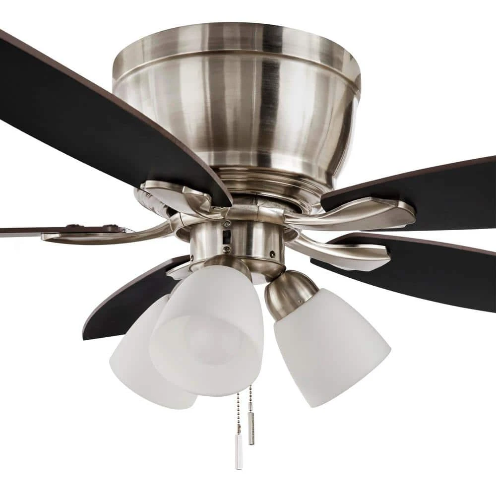 Hampton Bay Sidlow 52 in. Indoor LED Brushed Nickel Hugger Dry Rated Ceiling Fan with 5 QuickInstall Reversible Blades and Light Kit 14 Hampton Bay Sidlow 52 in. Indoor LED Brushed Nickel Hugger Dry Rated Ceiling Fan with 5 QuickInstall Reversible Blades and Light Kit - Image 14