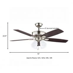 Hampton Bay Devron 52 in. LED Indoor Brushed Nickel Ceiling Fan with Light Kit -Hampton Bay Shop brushed nickel hampton bay ceiling fans with lights 57233 a0 1000