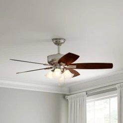 Hampton Bay Devron 52 in. LED Indoor Brushed Nickel Ceiling Fan with Light Kit -Hampton Bay Shop brushed nickel hampton bay ceiling fans with lights 57233 fa 1000