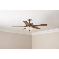 Hampton Bay Holly Springs 52 in. LED Indoor Brushed Nickel Ceiling Fan with Light Kit -Hampton Bay Shop brushed nickel hampton bay ceiling fans with lights 57269 1d 1000
