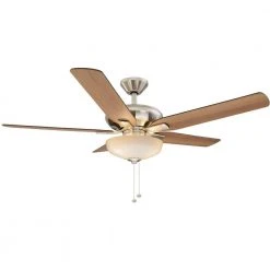 Hampton Bay Holly Springs 52 in. LED Indoor Brushed Nickel Ceiling Fan with Light Kit -Hampton Bay Shop brushed nickel hampton bay ceiling fans with lights 57269 44 1000