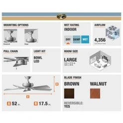 Hampton Bay Holly Springs 52 in. LED Indoor Brushed Nickel Ceiling Fan with Light Kit -Hampton Bay Shop brushed nickel hampton bay ceiling fans with lights 57269 66 1000