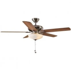 Hampton Bay Holly Springs 52 in. LED Indoor Brushed Nickel Ceiling Fan with Light Kit -Hampton Bay Shop brushed nickel hampton bay ceiling fans with lights 57269 77 1000