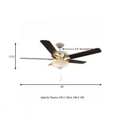 Hampton Bay Holly Springs 52 in. LED Indoor Brushed Nickel Ceiling Fan with Light Kit -Hampton Bay Shop brushed nickel hampton bay ceiling fans with lights 57269 a0 1000