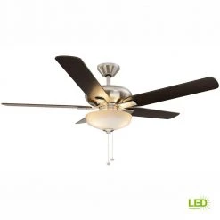 Hampton Bay Holly Springs 52 in. LED Indoor Brushed Nickel Ceiling Fan with Light Kit -Hampton Bay Shop brushed nickel hampton bay ceiling fans with lights 57269 fa 1000