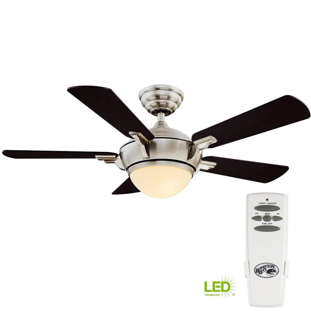 Hampton Bay Midili 44 in. Indoor LED Brushed Nickel Dry Rated Ceiling Fan with 5 Reversible Blades, Light Kit and Remote Control 11 Hampton Bay Midili 44 in. Indoor LED Brushed Nickel Dry Rated Ceiling Fan with 5 Reversible Blades, Light Kit and Remote Control - Image 11