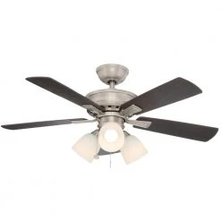 Hampton Bay Vaurgas 44 in. LED Indoor Brushed Nickel Ceiling Fan with Light Kit -Hampton Bay Shop brushed nickel hampton bay ceiling fans with lights 68144 1d 1000