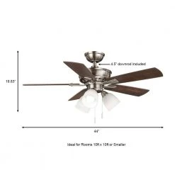 Hampton Bay Vaurgas 44 in. LED Indoor Brushed Nickel Ceiling Fan with Light Kit -Hampton Bay Shop brushed nickel hampton bay ceiling fans with lights 68144 a0 1000
