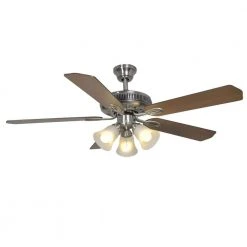 Hampton Bay Glendale 52 in. LED Indoor Brushed Nickel Ceiling Fan with Light Kit -Hampton Bay Shop brushed nickel hampton bay ceiling fans with lights ag524 bn c3 1000