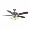 Hampton Bay Glendale 52 in. LED Brushed Nickel Smart Hubspace Ceiling Fan with Light and Remote