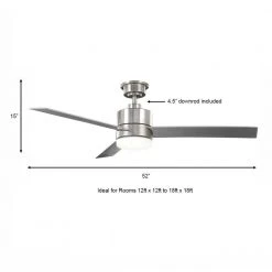 Hampton Bay Madison 52 in. Integrated LED Brushed Nickel Ceiling Fan with Light and Remote Control with Color Changing Technology -Hampton Bay Shop brushed nickel hampton bay ceiling fans with lights ak30a bn 40 1000