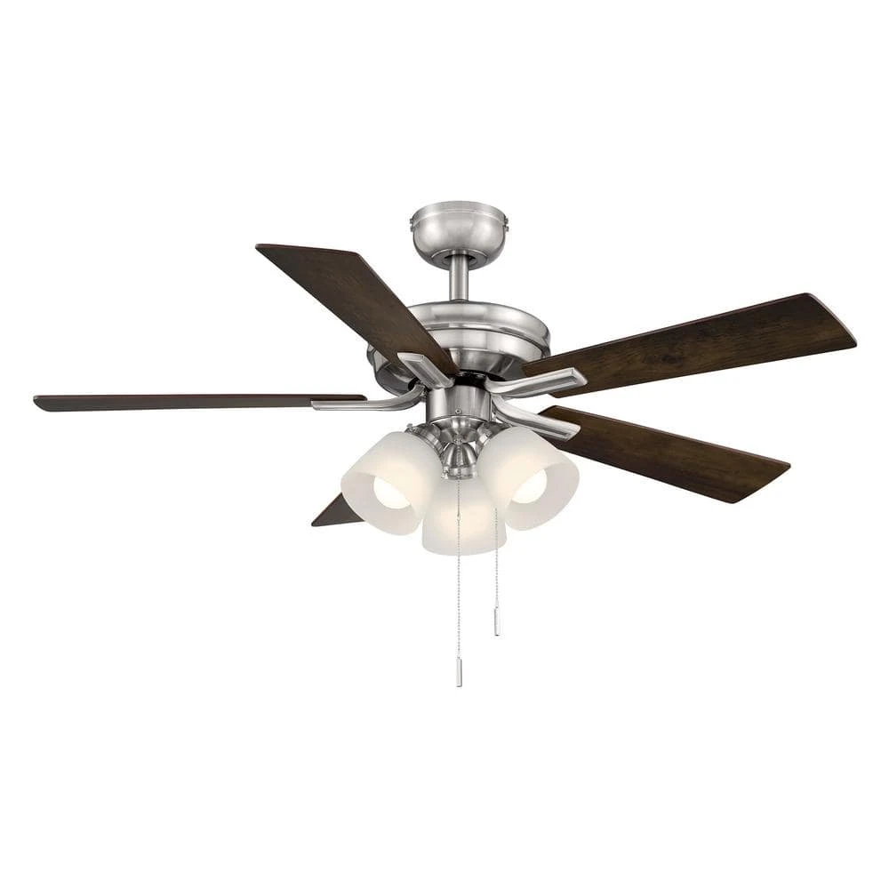 Hampton Bay Sinclair II 44 in. LED Brushed Nickel Smart Hubspace Ceiling Fan with Light and Remote 1 Hampton Bay Sinclair II 44 in. LED Brushed Nickel Smart Hubspace Ceiling Fan with Light and Remote