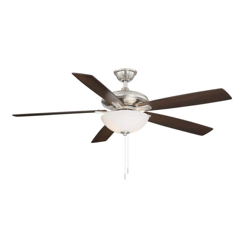 Hampton Bay Abbeywood 60 in. LED Brushed Nickel Ceiling Fan With Light Kit 1 Hampton Bay Abbeywood 60 in. LED Brushed Nickel Ceiling Fan With Light Kit